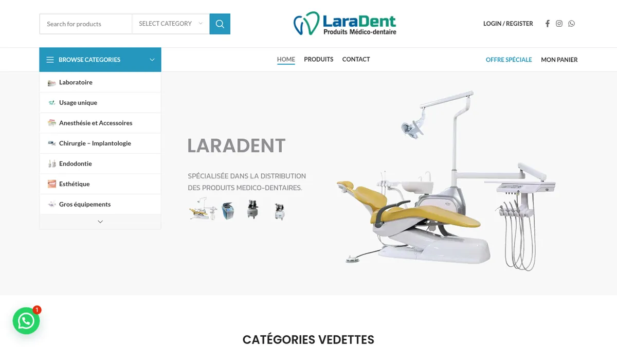 Site web laradent.ma réalisé par DigiProLink